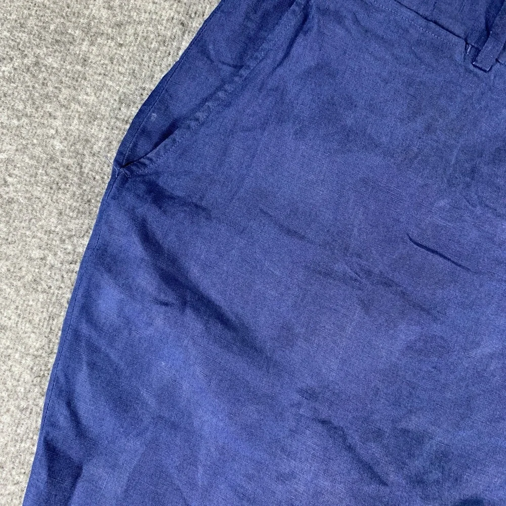 Vintage Polo Ralph Lauren Linen Pants Men 38x32 Blue Silk Trousers Old Money